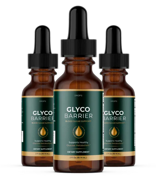 Three original Glyco Barrier Blood Sugar support dropper bottles